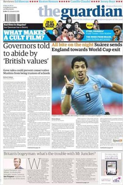 Il Guardian ricorda il famoso morso di Suarez a Ivanovic e scrive: “Siamo stati tutti morsi stasera”